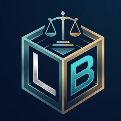 Logo LegalBox: khối lập phương có cán cân công lý